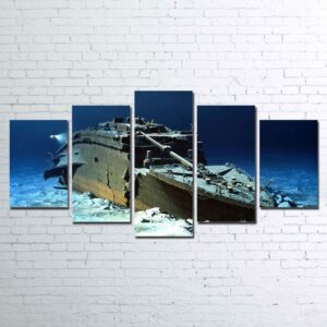 Titanic Wreck - Nature 5 Panel Canvas Art Wall Decor