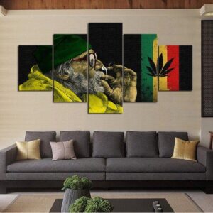 Token It Slow - Abstract 5 Panel Canvas Art Wall Decor