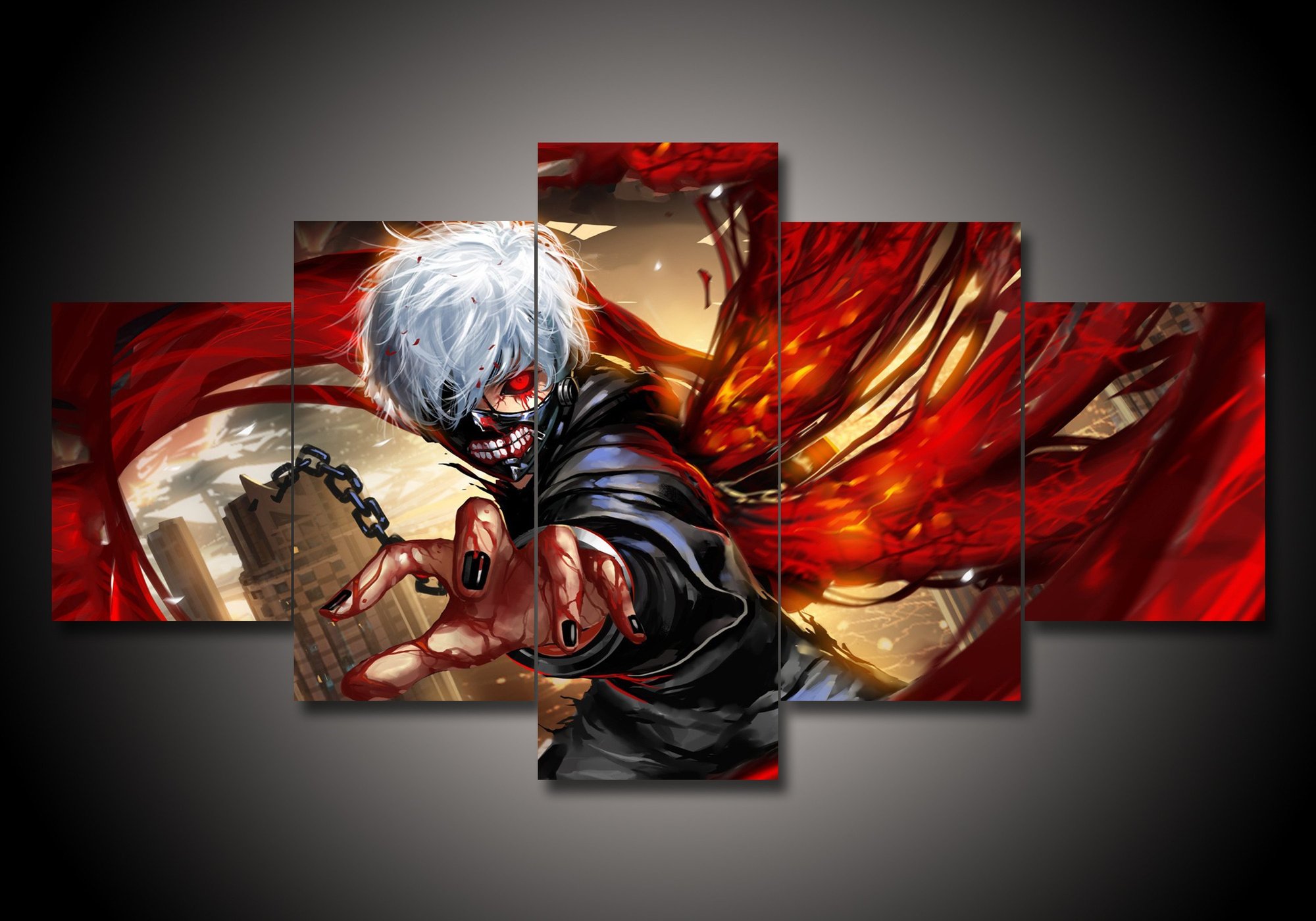 Tokyo Ghoul 1 - Anime 5 Panel Canvas Art Wall Decor Tokyo Ghoul 1 - Anime 5 Panel Canvas Art Wall Decor