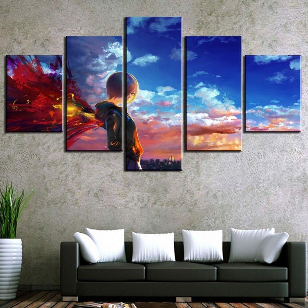 Tokyo Ghoul 15 - Cartoon 5 Panel Canvas Art Wall Decor Tokyo Ghoul 15 - Cartoon 5 Panel Canvas Art Wall Decor