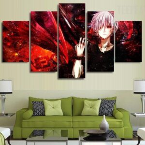 Tokyo Ghoul Ken Kaneki - Anime 5 Panel Canvas Art Wall Decor