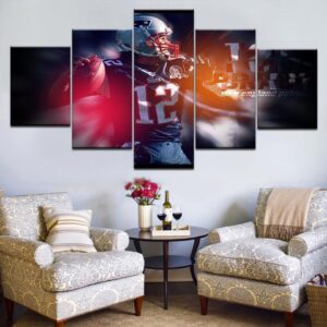 Tom Brady From New England Patriots Football - Sport 5 Panel Canvas Art Wall Decor