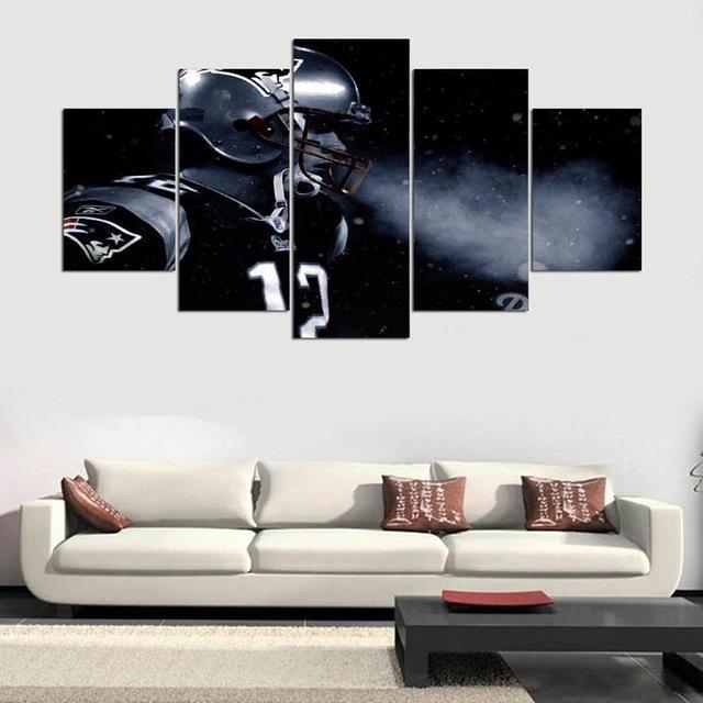 Tom Brady New England Patriots - Sport 5 Panel Canvas Art Wall Decor Tom Brady New England Patriots - Sport 5 Panel Canvas Art Wall Decor
