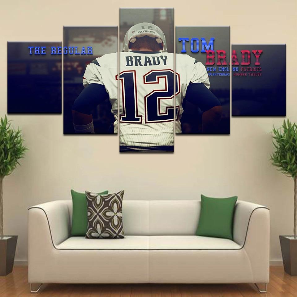 Tom Brady Sport - 5 Panel Canvas Art Wall Decor Tom Brady Sport - 5 Panel Canvas Art Wall Decor