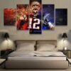 Tom Brady Sports Football Modern - Sport 5 Panel Canvas Art Wall Decor