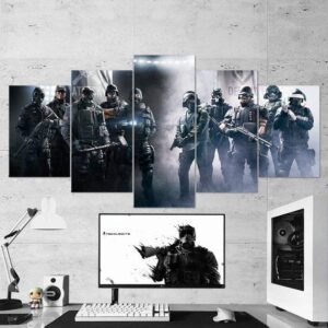 Tom Clancys Rainbow Six Siege Operators Shooter - Army 5 Panel Canvas Art Wall Decor