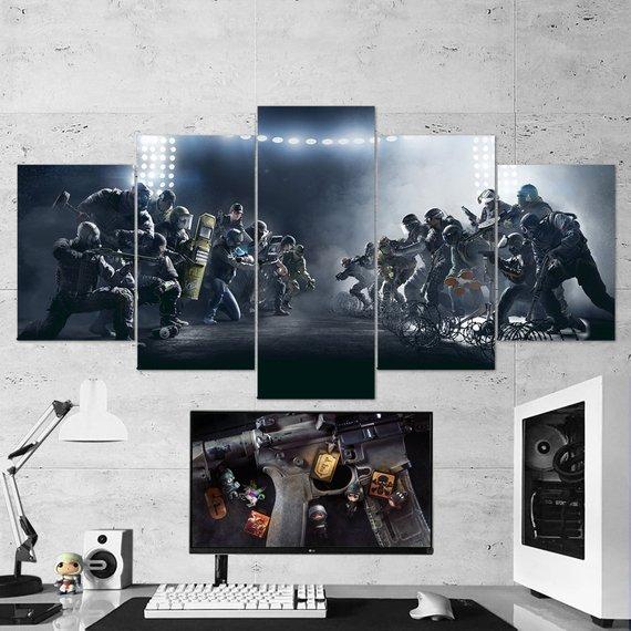 Tom Clancy’s Rainbow Six Siege Shooters - Gaming 5 Panel Canvas Art Wall Decor Tom Clancy’s Rainbow Six Siege Shooters - Gaming 5 Panel Canvas Art Wall Decor