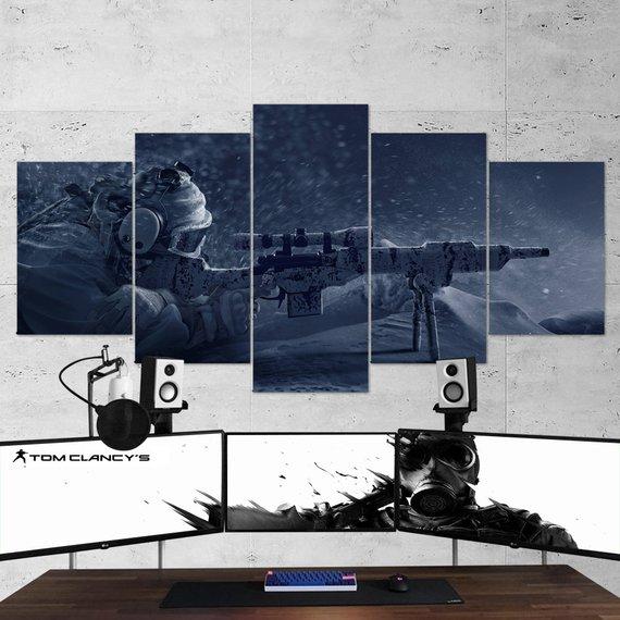 Tom Clancys Rainbow Six Siege Sniper 02 - Gaming 5 Panel Canvas Art Wall Decor Tom Clancys Rainbow Six Siege Sniper 02 - Gaming 5 Panel Canvas Art Wall Decor