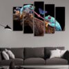 Tongue Tied Tree Frogs - Animal 5 Panel Canvas Art Wall Decor