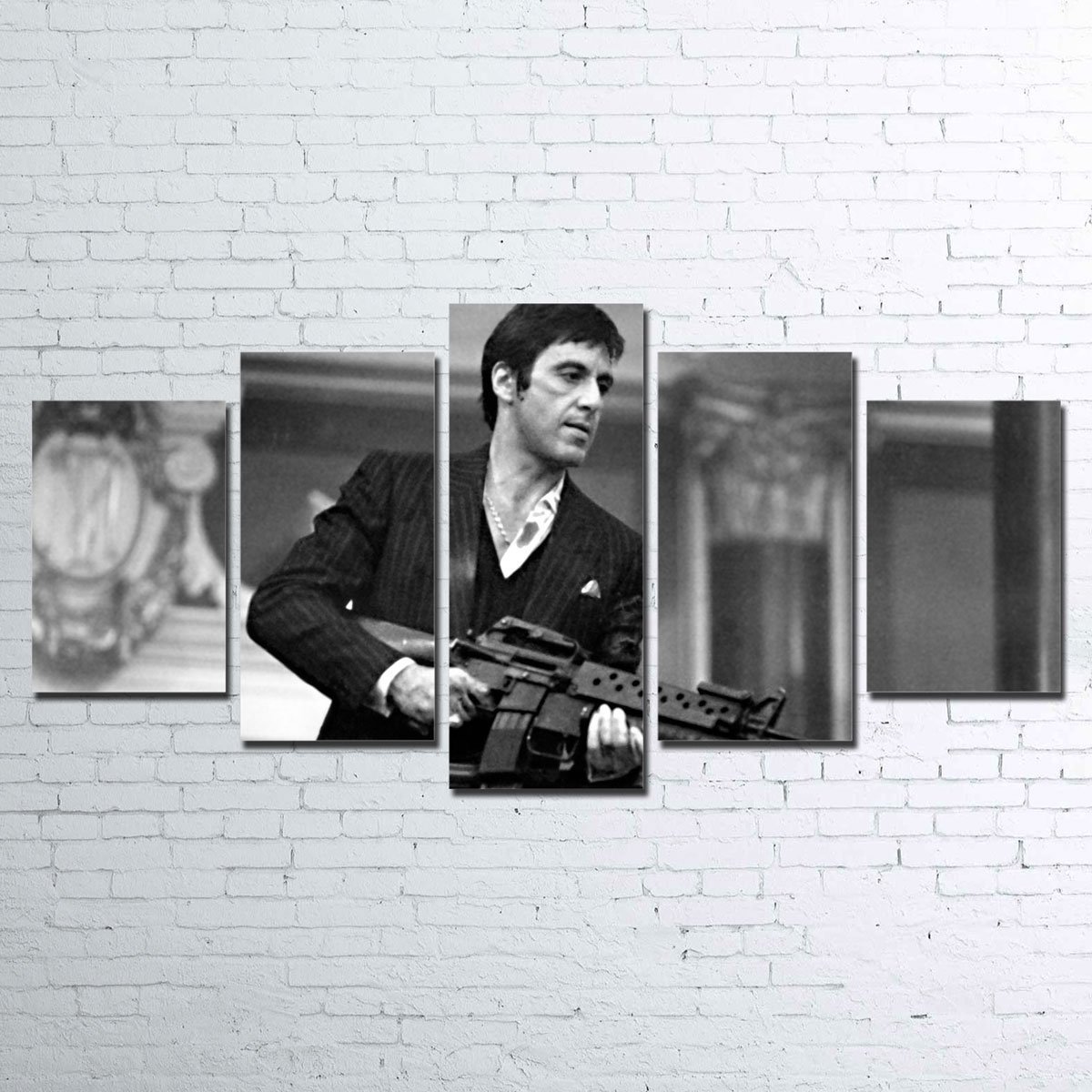 Tony Montana - Movie 5 Panel Canvas Art Wall Decor Tony Montana - Movie 5 Panel Canvas Art Wall Decor