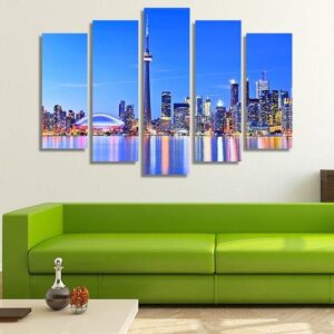 Toronto Skyline Canada - Nature 5 Panel Canvas Art Wall Decor