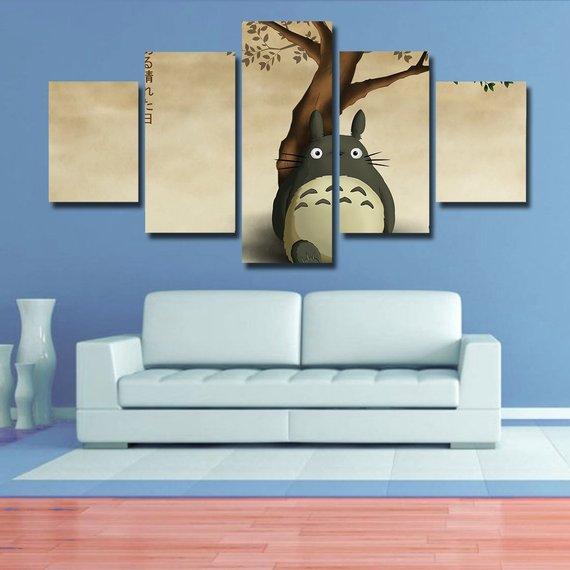 Totoro 03 - Anime 5 Panel Canvas Art Wall Decor Totoro 03 - Anime 5 Panel Canvas Art Wall Decor