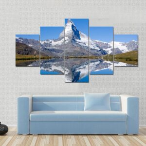 Tourists In Front Of The Matterhorn Mountain