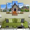 Tower Building 2 - Nature 5 Panel Canvas Art Wall Decor