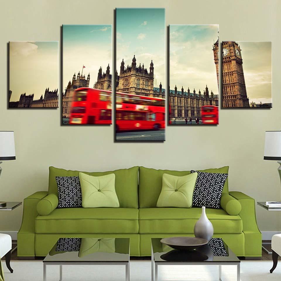 Tower Building 4 - Nature 5 Panel Canvas Art Wall Decor Tower Building 4 - Nature 5 Panel Canvas Art Wall Decor