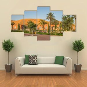 Town Of Taghit In Algeria - Nature 5 Panel Canvas Art Wall Decor