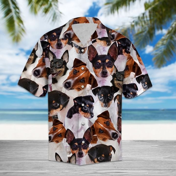 Toy Fox Terrier Hawaiian Shirt Summer Button Up Toy Fox Terrier Hawaiian Shirt Summer Button Up