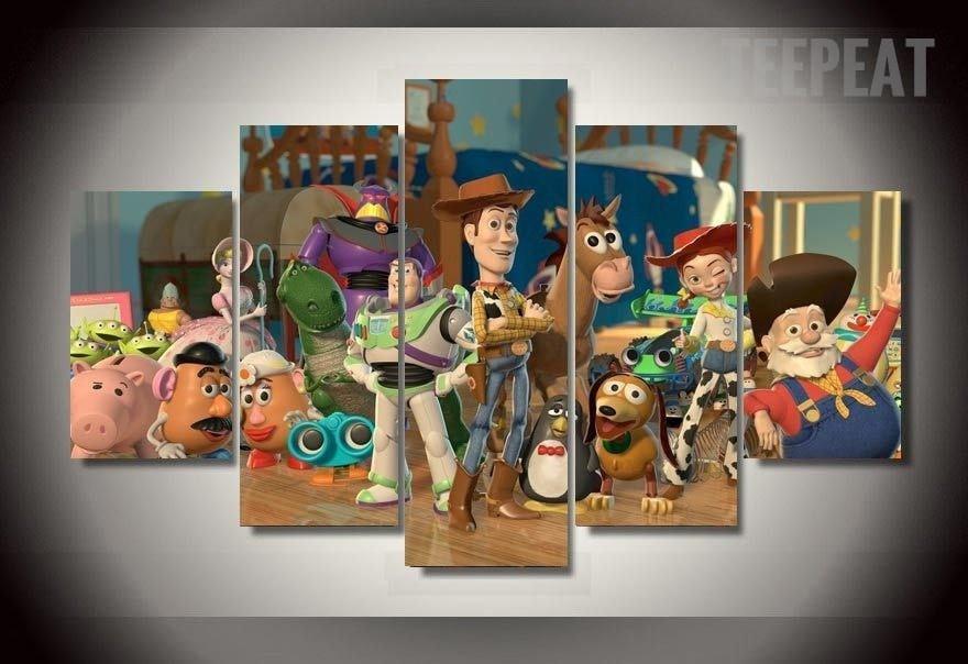 Toy Story Room Cartoon - 5 Panel Canvas Art Wall Decor Toy Story Room Cartoon - 5 Panel Canvas Art Wall Decor