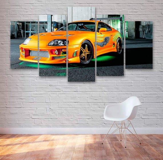 Toyota Supra Fast And Furious - Automative 5 Panel Canvas Art Wall Decor Toyota Supra Fast And Furious - Automative 5 Panel Canvas Art Wall Decor