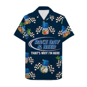 Track Racing Race Day And Beer Hawaiian Shirt