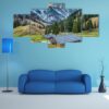 Traditional Mountain Chalets - Nature 5 Panel Canvas Art Wall Decor