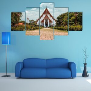 Traditional Thai Buddhist Temple - Religion 5 Panel Canvas Art Wall Decor