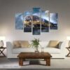 Train Locomotive - Automative 5 Panel Canvas Art Wall Decor