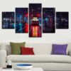 Tramcar City Night - Automative 5 Panel Canvas Art Wall Decor
