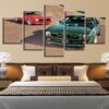 Trans Am 455 Sd Ho Green Buccaneer Red Scoop - Automative 5 Panel Canvas Art Wall Decor