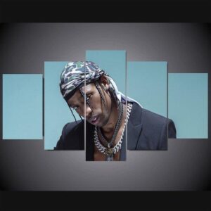 Travis Scott Rapper - Famous Person 5 Panel Canvas Art Wall Decor