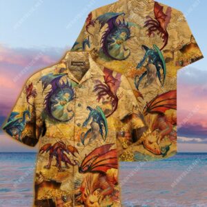 Treasure And Dragon All Over Printed Hawaiian Shirt
