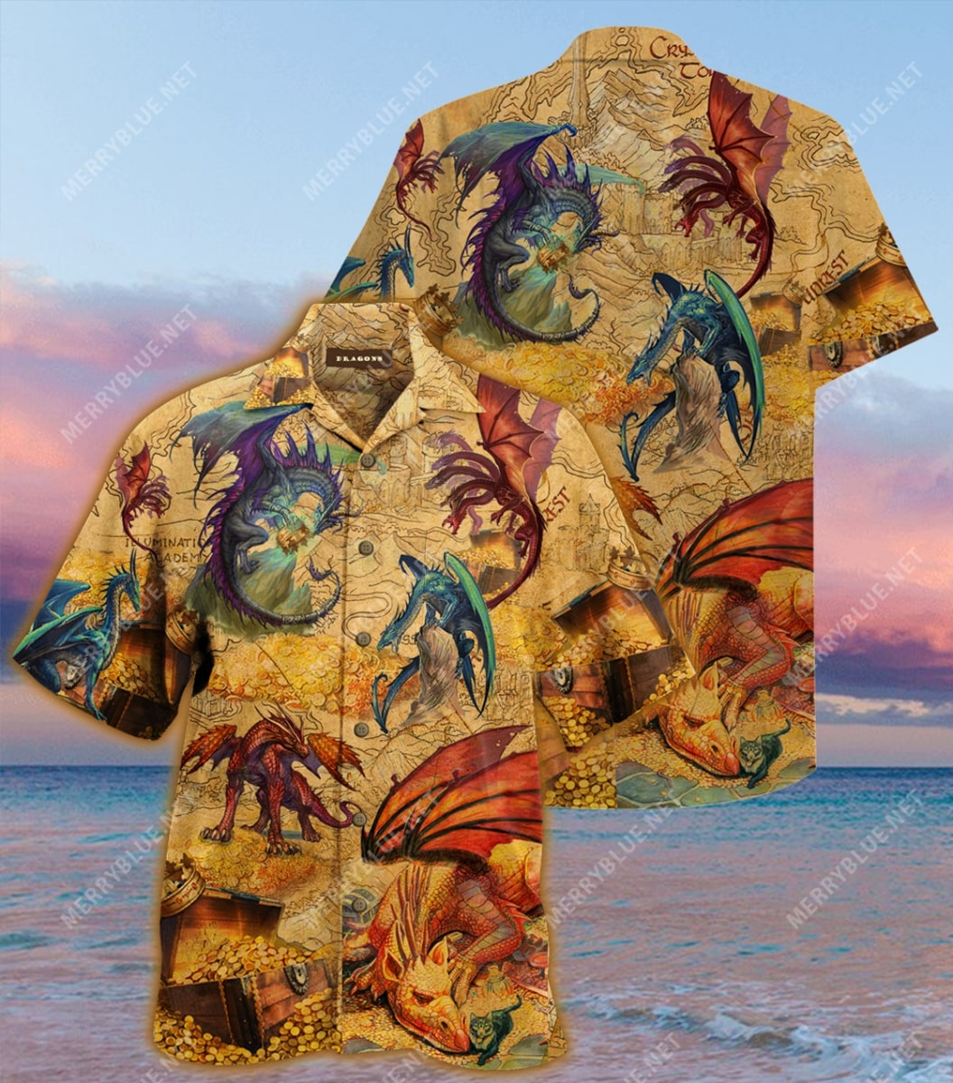 Treasure And Dragon All Over Printed Hawaiian Shirt Treasure And Dragon All Over Printed Hawaiian Shirt