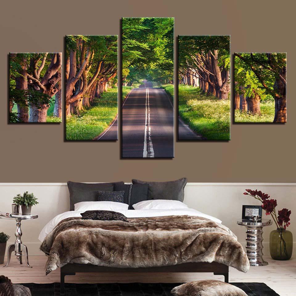 Tree 23 - Nature 5 Panel Canvas Art Wall Decor Tree 23 - Nature 5 Panel Canvas Art Wall Decor