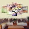 Tree 55 - Nature 5 Panel Canvas Art Wall Decor
