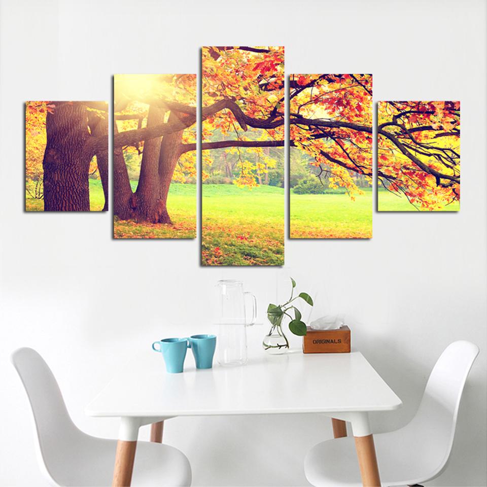 Tree 59 - Nature 5 Panel Canvas Art Wall Decor Tree 59 - Nature 5 Panel Canvas Art Wall Decor