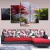 Tree 65 - Nature 5 Panel Canvas Art Wall Decor