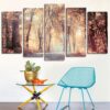Tree 74 - Nature 5 Panel Canvas Art Wall Decor