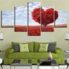 Tree Mountains Forests 1 - Nature 5 Panel Canvas Art Wall Decor
