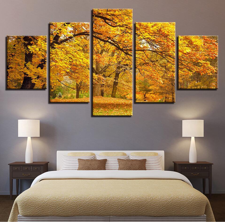 Tree Mountains Forests 5 - Nature 5 Panel Canvas Art Wall Decor Tree Mountains Forests 5 - Nature 5 Panel Canvas Art Wall Decor