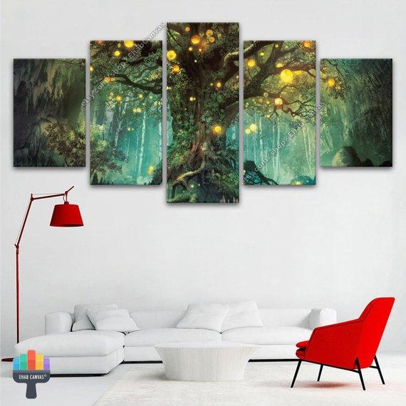Tree Of Life Lights Canvas Decor Tree Of Life Lights Canvas Decor