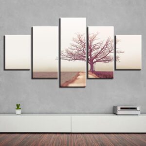 Tree Path - Nature 5 Panel Canvas Art Wall Decor
