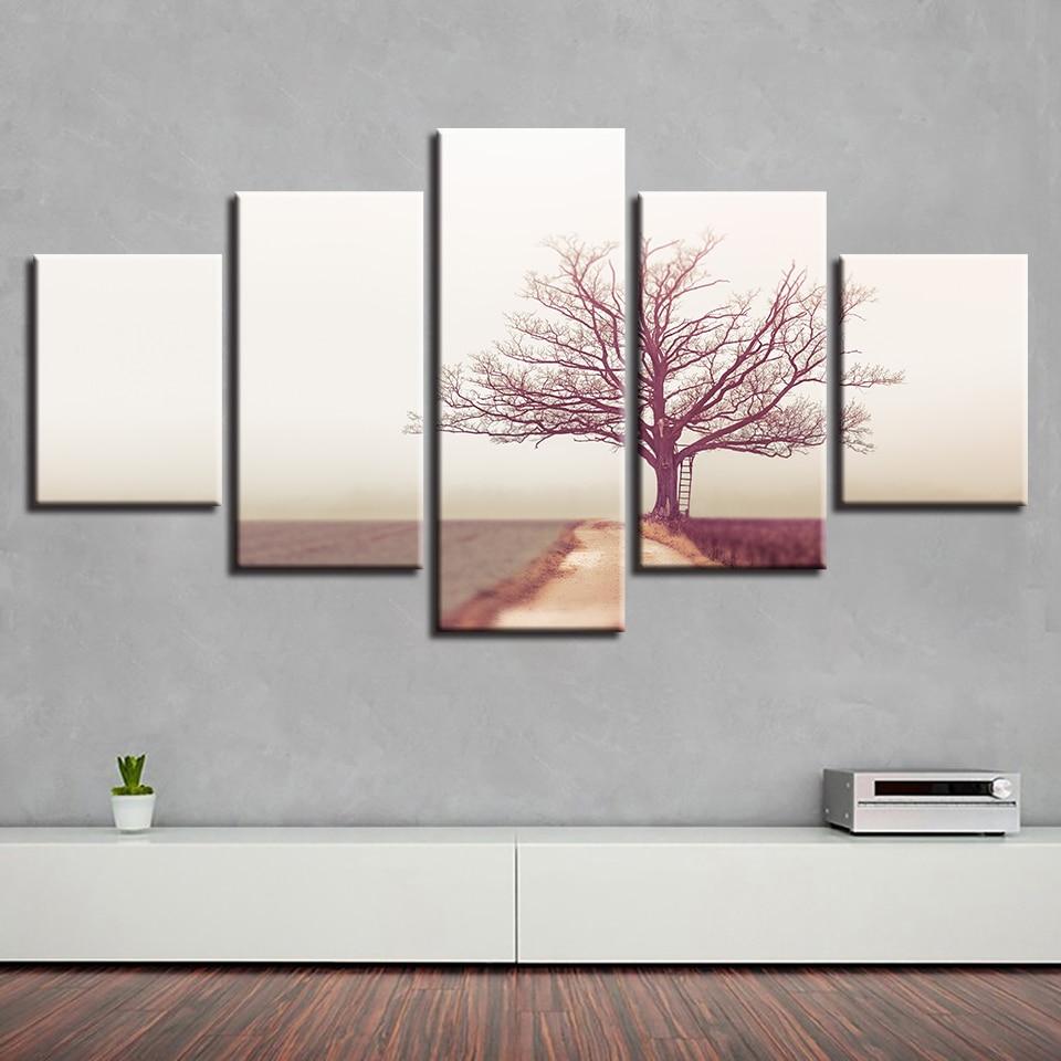 Tree Path - Nature 5 Panel Canvas Art Wall Decor Tree Path - Nature 5 Panel Canvas Art Wall Decor