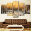Tree Snow Landscape - Nature 5 Panel Canvas Art Wall Decor