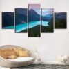 Trees Mountains And Rivers Scenery - Nature 5 Panel Canvas Art Wall Decor
