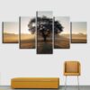 Trees Sunshine Scenery - Nature 5 Panel Canvas Art Wall Decor