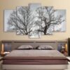 Trees Together Autumn Sights - Nature 5 Panel Canvas Art Wall Decor