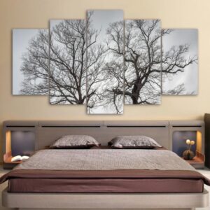 Trees Together Autumn Sights - Nature 5 Panel Canvas Art Wall Decor