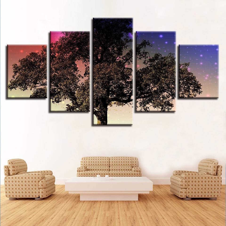 Trees - Nature 5 Panel Canvas Art Wall Decor Trees - Nature 5 Panel Canvas Art Wall Decor