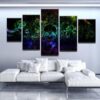 Trippy Skull - Abstract 5 Panel Canvas Art Wall Decor