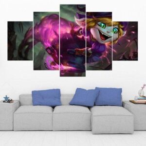 Tristana - League Of Legends - Gaming 5 Panel Canvas Art Wall Decor